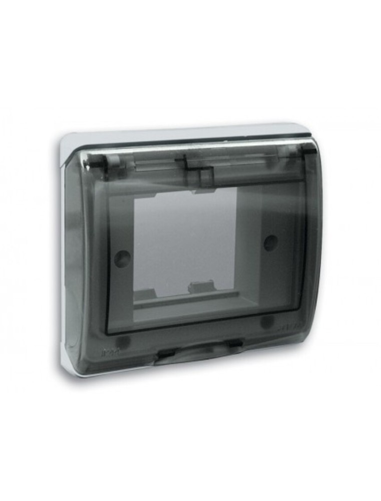 PLAQUE ETANCHE ENCASTREE CARREE 2 MODULES 45SPQ02