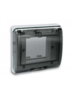 PLAQUE ETANCHE ENCASTREE CARREE 2 MODULES 45SPQ02