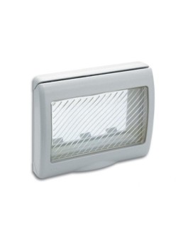PLAQUE ETANCHE ENCASTREE RECT 1-3 MODULES 45S43 BLANC SOMEF