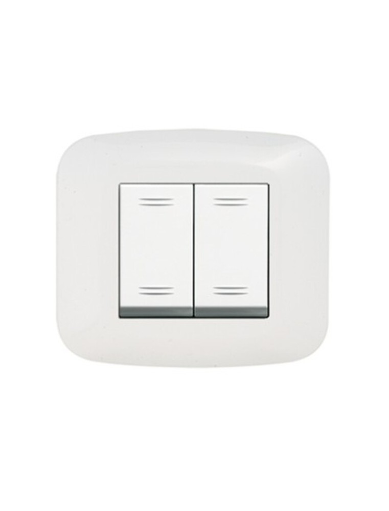 PLAQUE YES CARREE 2 MODULES BLANC 45PS2BB SOMEF