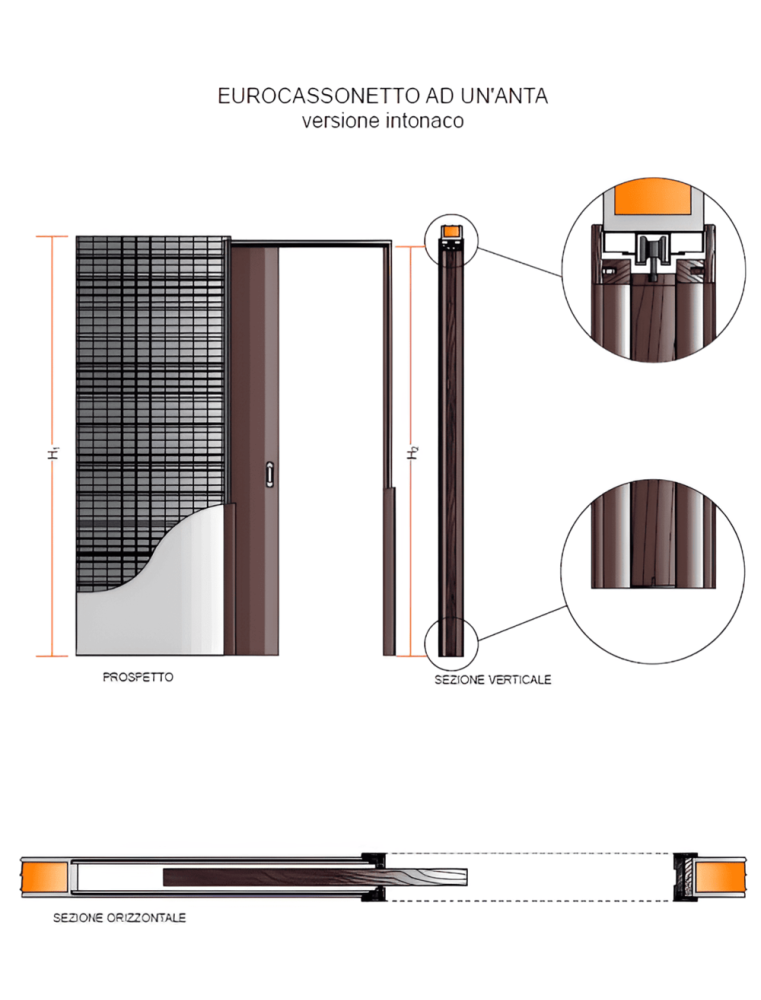 CONTRE CHÂSSIS POUR PORTE 120CMx210CM EUROCASSONETTO