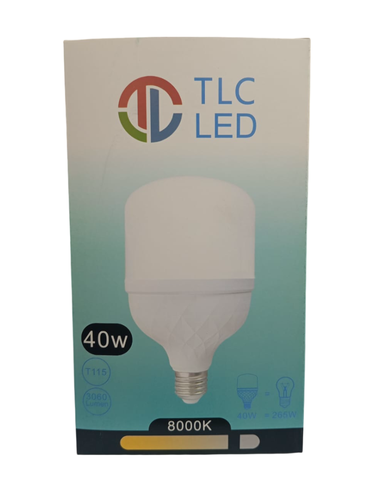 LAMPE T115 40W BOB E27 BLANC 8000K TLC