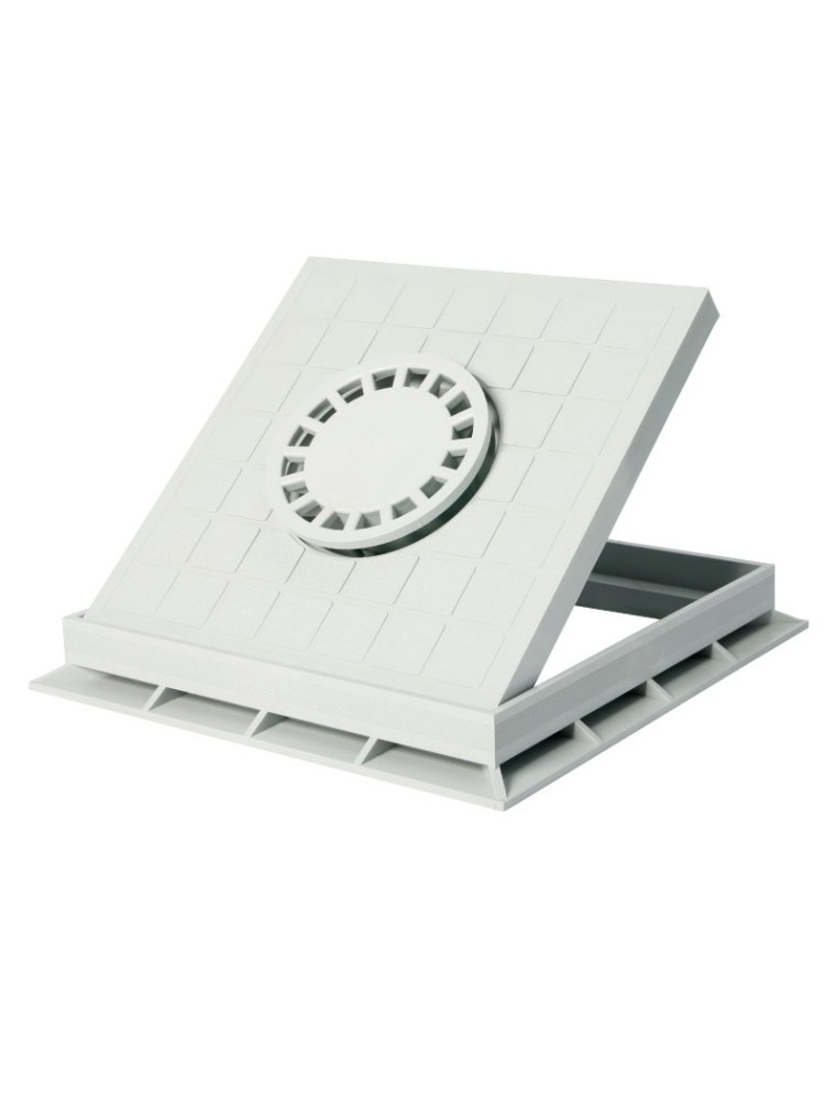 TAMPON DE SOL PP AVEC SIPHON GRIS 30X30 EJIM