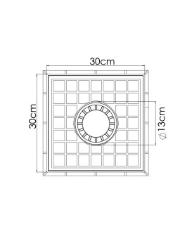 TAMPON DE SOL PP AVEC SIPHON GRIS 30X30 EJIM