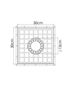 TAMPON DE SOL PP AVEC SIPHON GRIS 30X30 EJIM