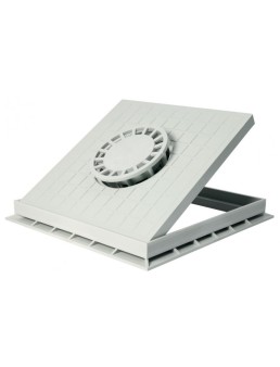 TAMPON DE SOL EN PP AVEC SIPHON GRIS 40X40 EJIM