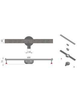 CANIVEAU DE DOUCHE ORIENTABLE SLIM INOX 60 PRESTIGE