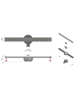 CANIVEAU DE DOUCHE ORIENTABLE SLIM INOX 60 PRESTIGE