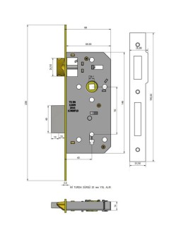 SERRURE ENCASTREE 19150 NICKEL 50/70 KALE KILIT
