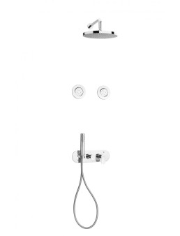 Kit mitigeur de douche encastré hydromassage Sfax avec 2 buses cylindriques - Sopal